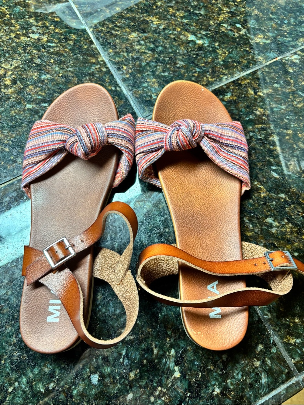 MIA Tan Slide Sandals